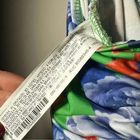 Zara NEW printed asymmetrical bodysuit S - Picture 8 of 8